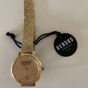 Versace Gold Women’s Watch (Thin Metal Band)